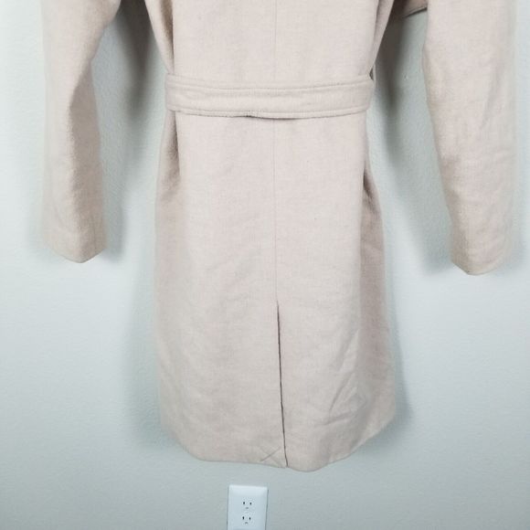 Madewell Delancey Blush Wool Blend Belted Coat Size Medium F4887 - Picture 11 of 14